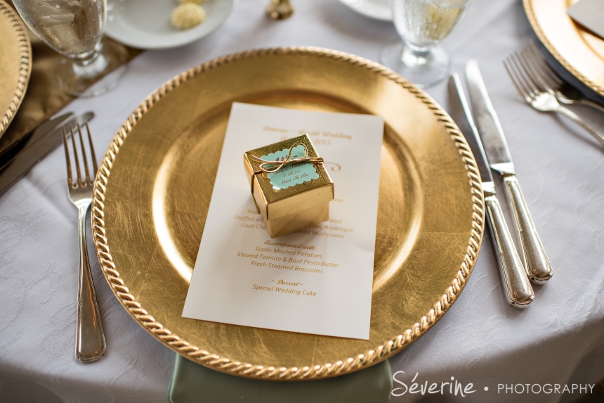 Gold and teal theme for wedding